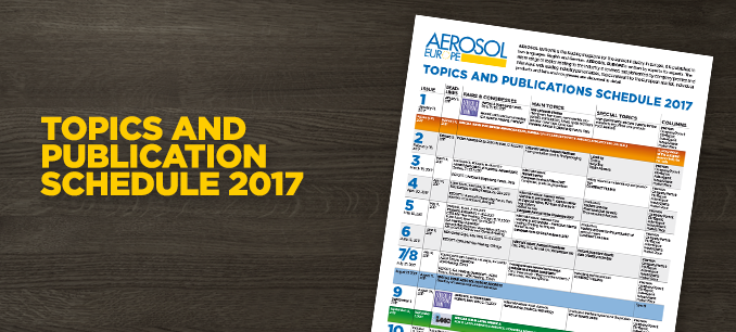 2017 Topics and Publication Schedule - AEROSOL EUROPE